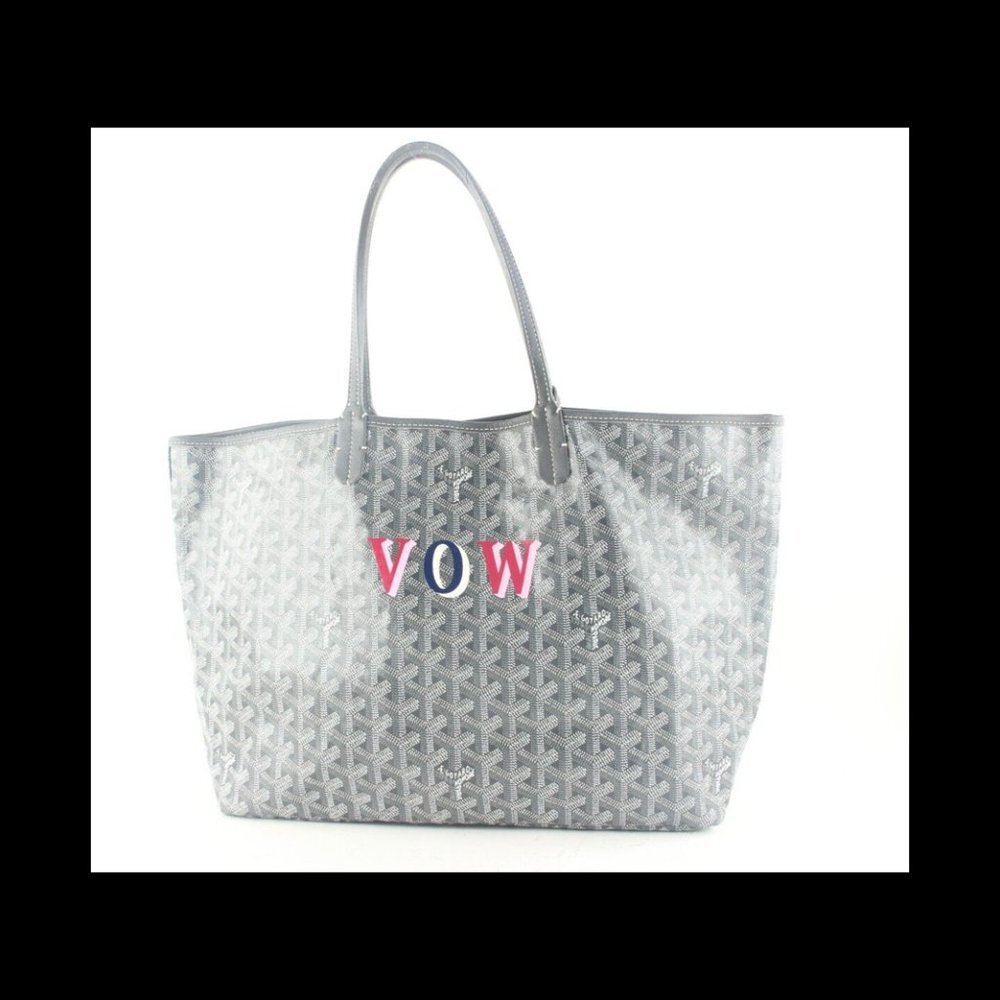 Goyard Chevron Grey St Louis PMTote with Pouch 1GY829K